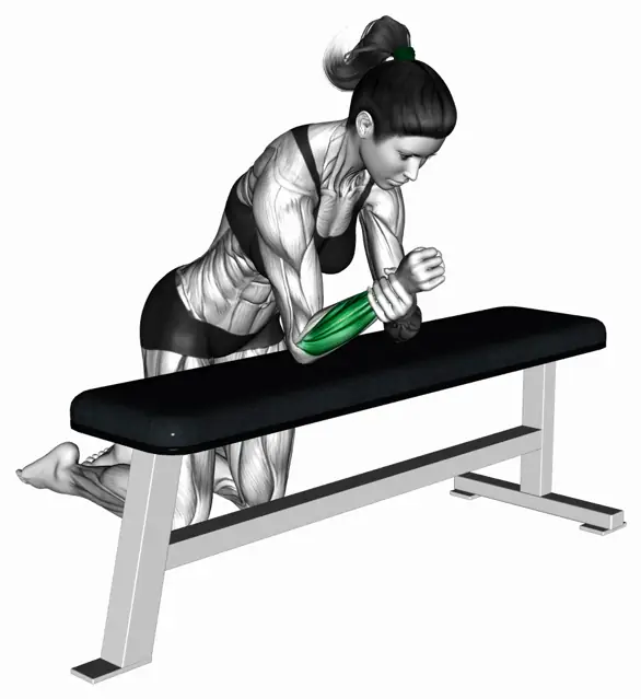 팔꿈치 받치고 손목 요측 편위 자세 시연