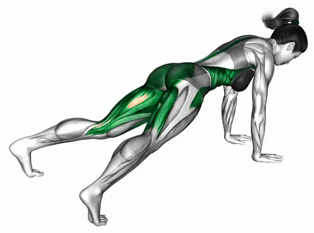 플랭크 다리 벌려 모으기 자세 시연