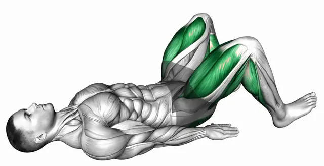 뒤꿈치 글루트 브릿지 자세 시연
