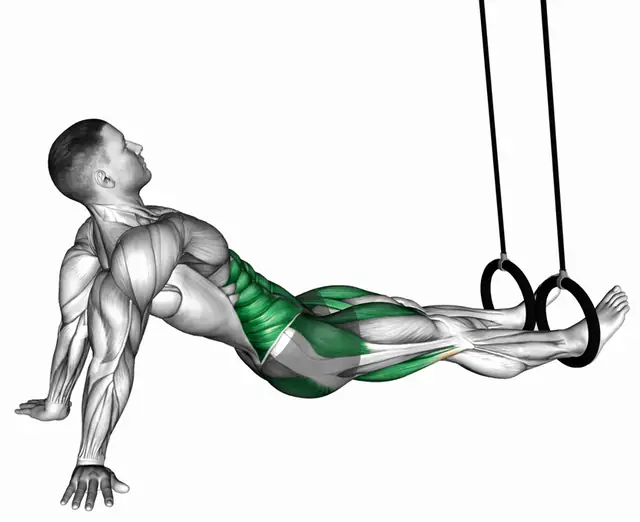 링 수파인 크런치 자세 시연