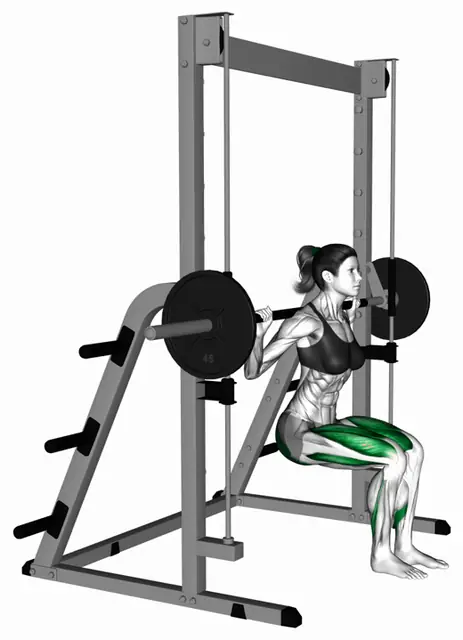 스미스 한다리 체어 스쿼트 자세 시연