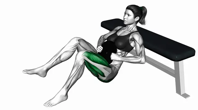 원판 힙 쓰러스트 자세 시연
