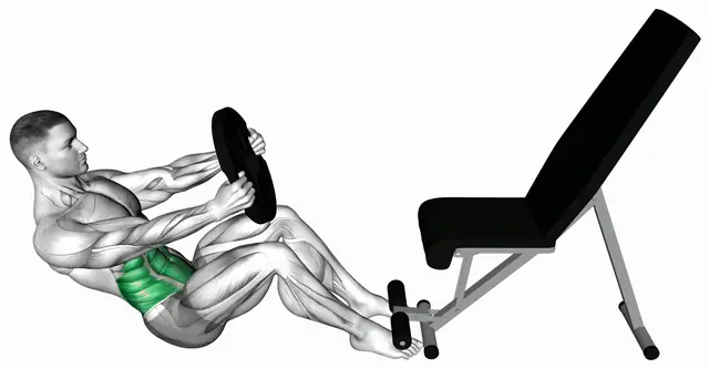 웨이티드 러시안 트위스트 자세 시연