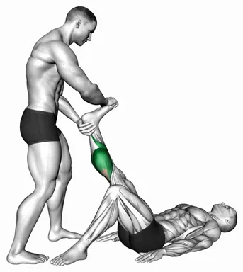 Assisted Lying Gastrocnemius Stretch demo