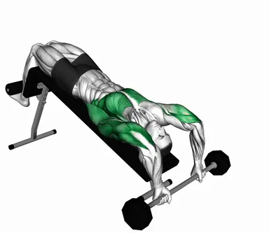 Barbell Decline Bent Arm Pullover demo