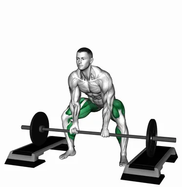 Barbell Sumo Deadlift from Blocks demo