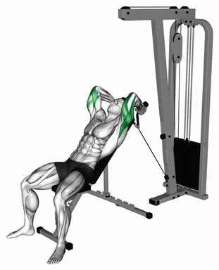 Cable Rope Incline Triceps Extension demo