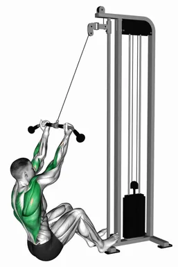 Cable Seated on Floor Underhand Pulldown demo