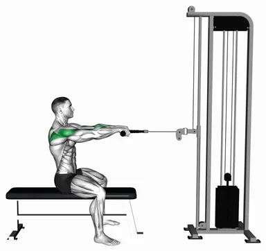 Cable Seated Row to Neck (rope attachment) demo