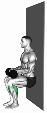 Chair Sit Alternate Heel Raise against Wall demo