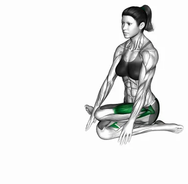 크로스 레그 힙 스트레칭 자세 시연