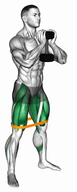 Dumbbell Banded Goblet Squat demo
