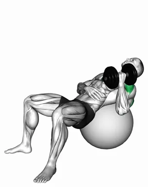 Dumbbell Incline One Arm Hammer Press on Exercise Ball demo