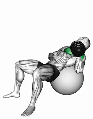 Dumbbell Incline One Arm Press on Exercise Ball demo