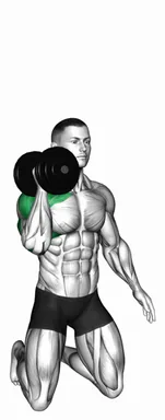 Dumbbell Kneeling Single Arm Shoulder Press demo