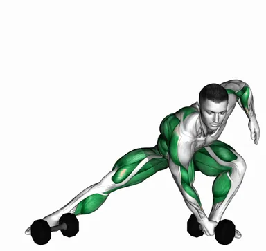 Dumbbell Lateral Lunge with Cross Body Row demo