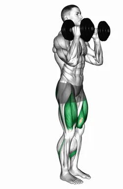 덤벨 런지 스쿼트 자세 시연