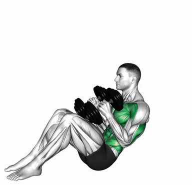 Dumbbell Russian Twist Close Grip Shoulder Press Sit-up demo