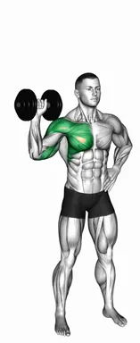 Dumbbell Standing Shoulder Press to Pec Deck demo