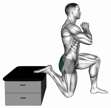 Half Kneeling Glute Stretch demo