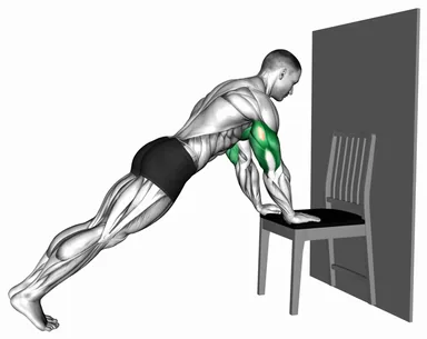 Incline Close Grip Push-up with Chair against Wall demo