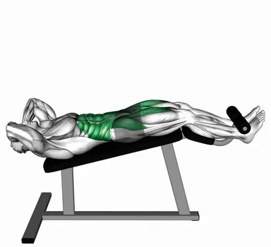 Incline Twisting Sit-up (version 2) demo