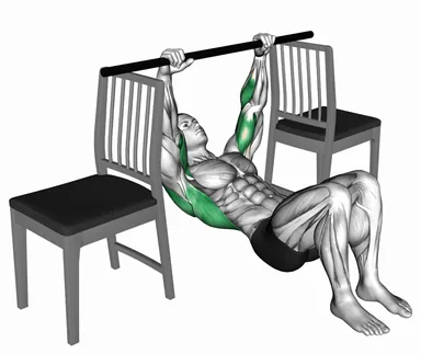 Inverted Row with Bent Knee between Chairs demo