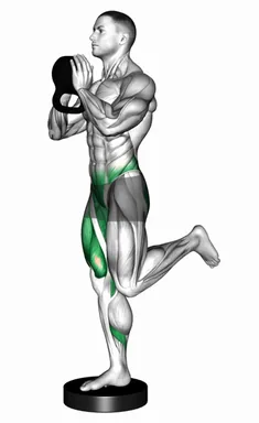 Kettlebell Goblet Shrimp Squat from Deficit demo