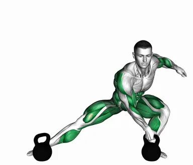Kettlebell Lateral Lunge with Cross Body Row demo