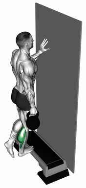 Kettlebell Single Leg Calf Raise Off Step demo