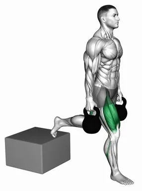 Kettlebell Single Leg Split Squat with Low Box demo