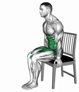 L-Sit Leg Kick on a Chair demo