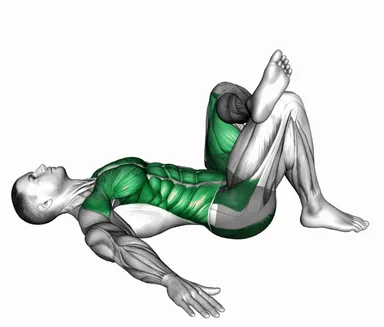 Lying Figure 4 Twisting Torso Stretch demo