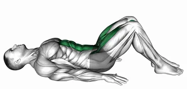 누워 레그 레이즈(변형) 자세 시연