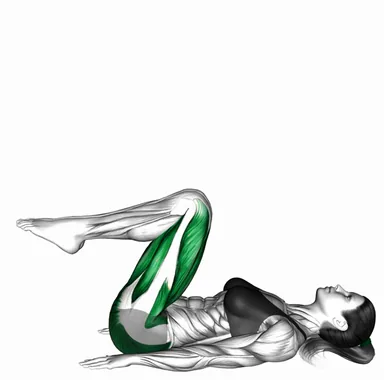누워 다리 펴고 벌리기 자세 시연