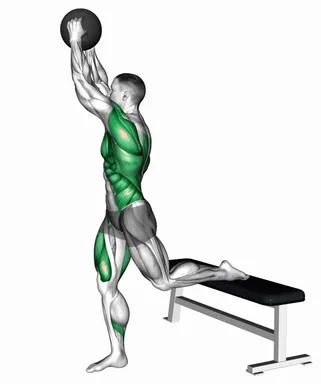 Medicine Ball Woodchop Bulgarian Split Squat demo
