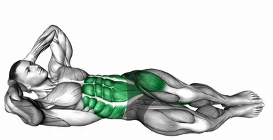 Oblique Crunch Opposite Elbow to Knee demo