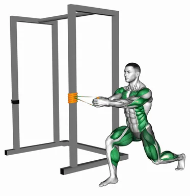 Resistance Band Alternating Split Stance Pallof Press demo