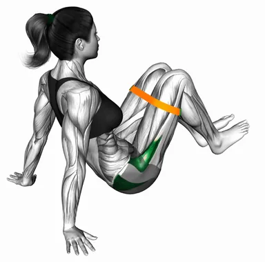 Resistance Band Seated Bent Knee Abduction Feet Floor Off demo