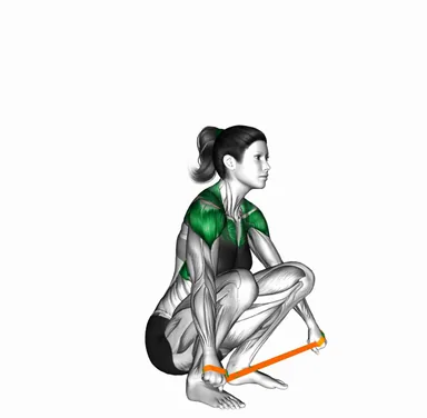 Resistance Band Seated Squat Arms Circle demo