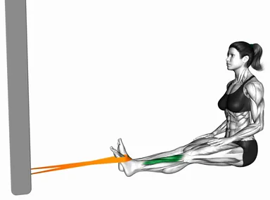 Resistance Band Sitting Floor Ankle Dorsi Flexion demo