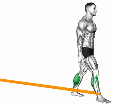 Resistance Band Standing Back Achilles Stretch demo