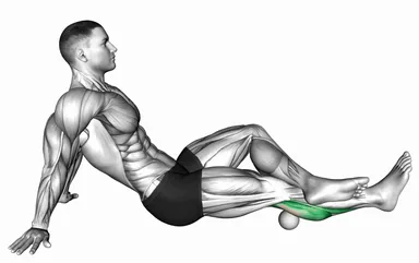 Massage Ball Calf Stretch demo