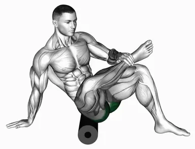 Foam Roller Recumbent Glute Stretch (Crossed Legs) demo