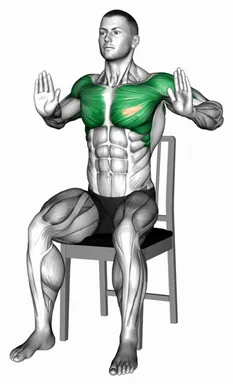 Seated Elbow Fly and Palm Press on a Chair demo