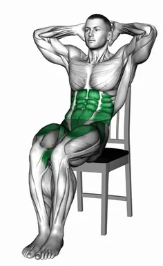 Seated Elbow to Knee on Chair demo