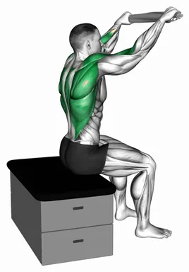 Seated High Row with a Towel on a Padded Stool demo