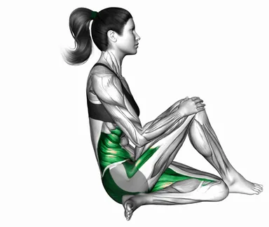 Seated Knee Up Extended Rotation Stretch demo