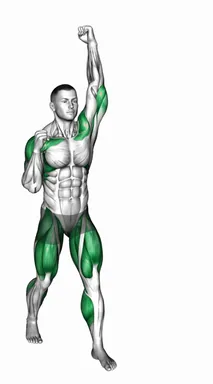 Side Shuffle Overhead Punches demo