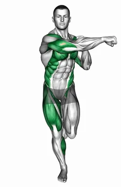 Single Leg Balance Cross Punch demo